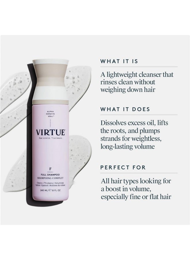 Virtue Full Sulfate Free Volumizing Shampoo Thickens Hair, Safe for All Hair Types, Color Safe