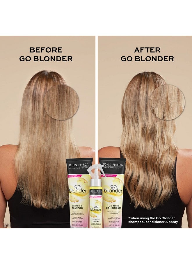 John Frieda Go Blonder Lightening Shampoo for Blonde Color-Treated Hair, Paraben, Phthalate, Silicone and Ammonia Free, Cruelty Free, Vegan Friendly Shampoo 8.3 oz Bottle