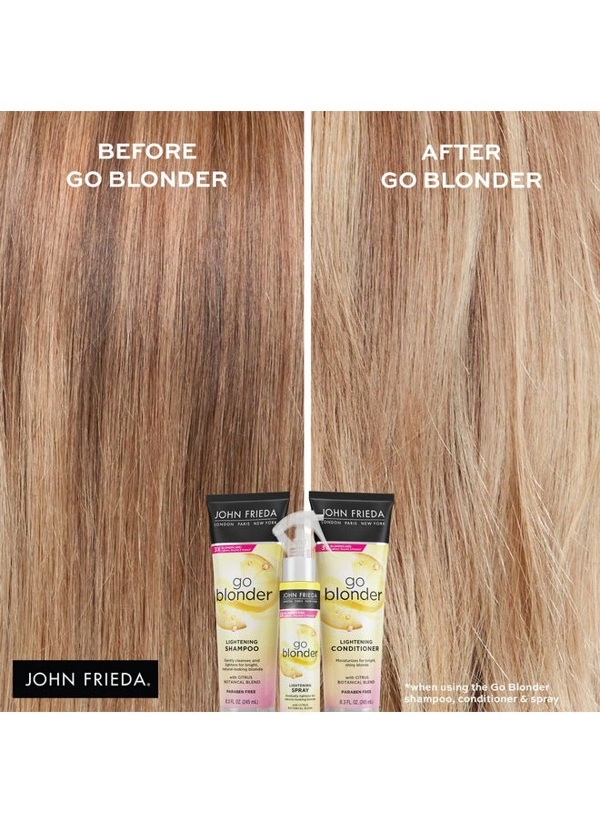 John Frieda Go Blonder Lightening Shampoo for Blonde Color-Treated Hair, Paraben, Phthalate, Silicone and Ammonia Free, Cruelty Free, Vegan Friendly Shampoo 8.3 oz Bottle