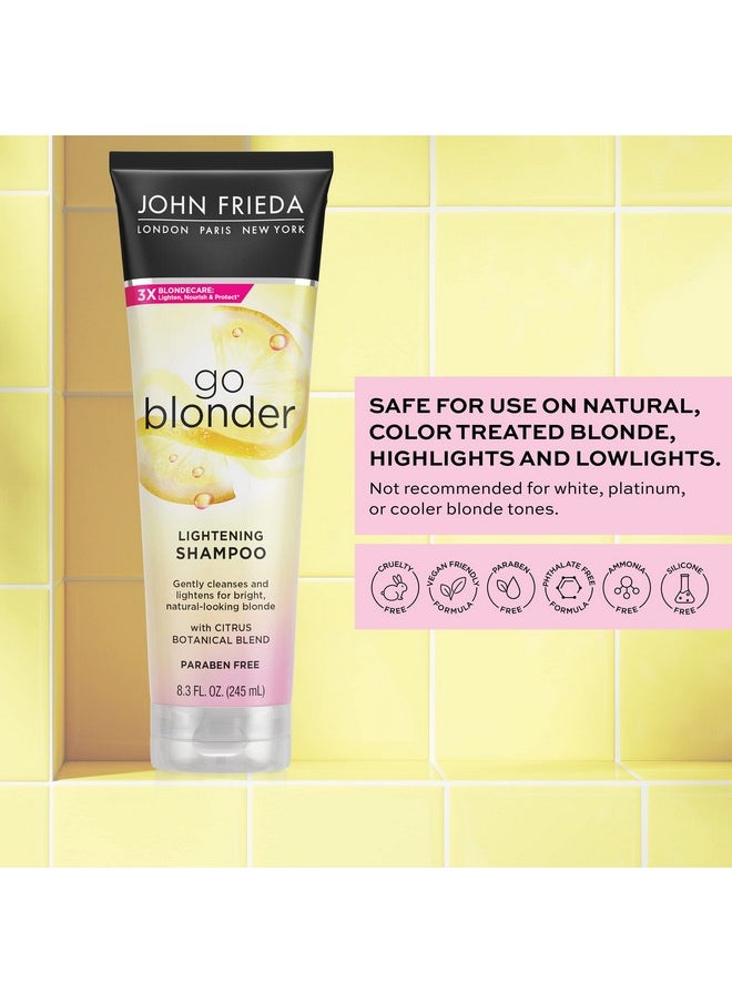 John Frieda Go Blonder Lightening Shampoo for Blonde Color-Treated Hair, Paraben, Phthalate, Silicone and Ammonia Free, Cruelty Free, Vegan Friendly Shampoo 8.3 oz Bottle