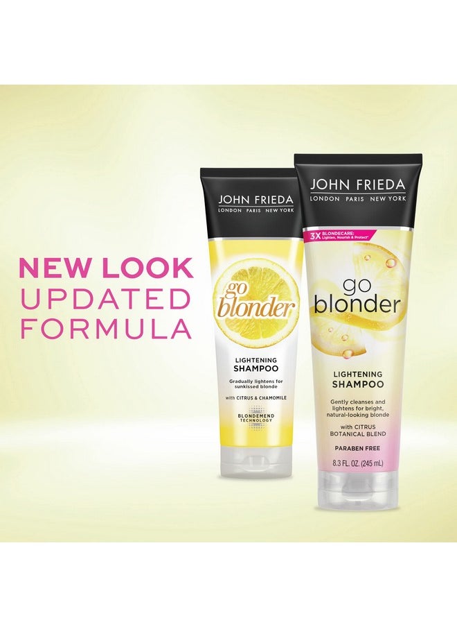 John Frieda Go Blonder Lightening Shampoo for Blonde Color-Treated Hair, Paraben, Phthalate, Silicone and Ammonia Free, Cruelty Free, Vegan Friendly Shampoo 8.3 oz Bottle