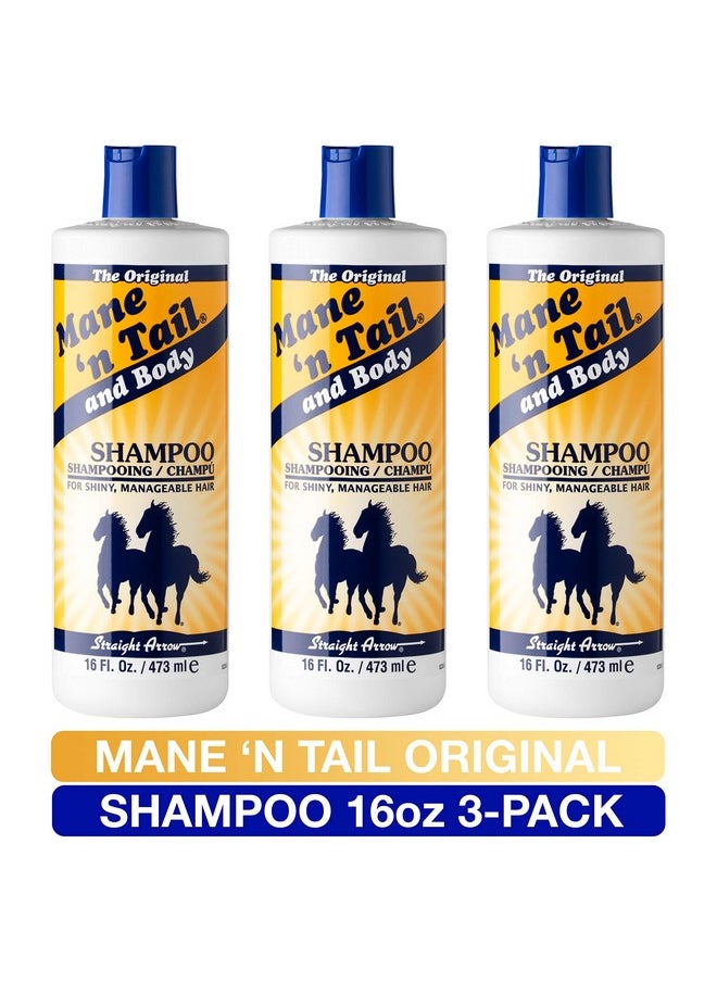 Mane 'n Tail Original Formula For Thicker Fuller Stronger Hair 16 oz (3 pack Shampoo)