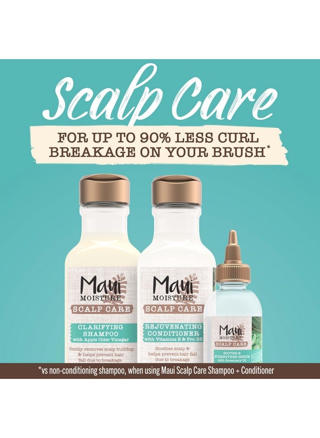 Maui Moisture Scalp Care Clarifying Shampoo, Apple Cider Vinegar Curly Hair Shampoo Moisturizes & Removes Scalp Build-Up, Sulfate-Free Surfactants, 13 fl. oz