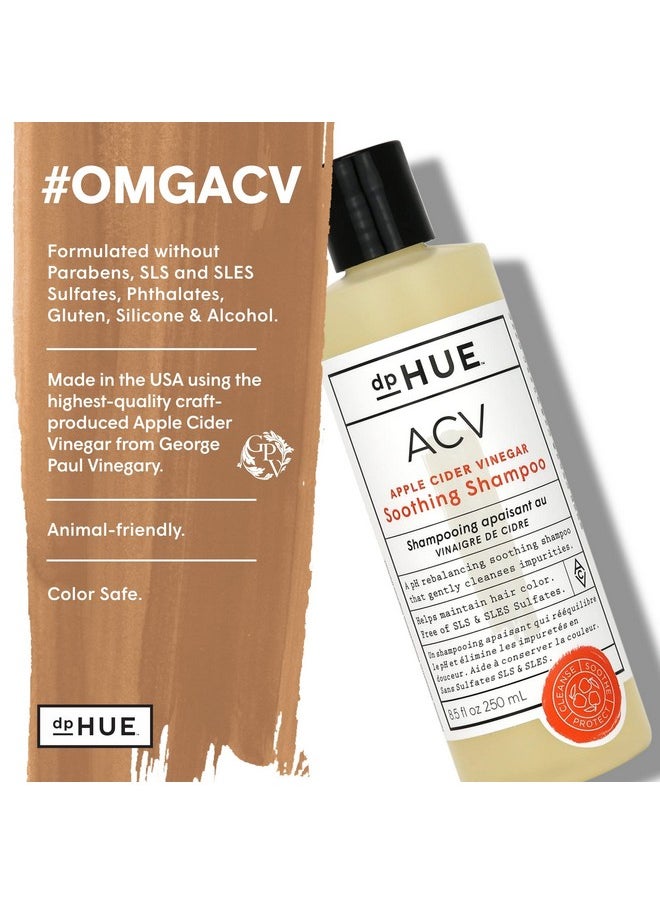 dpHUE ACV Soothing Shampoo, 8.5 Fl Oz - Sulfate Free Dry Scalp Shampoo For Color Treated Hair With Apple Cider Vinegar, Ginger Root, Lavender and Aloe