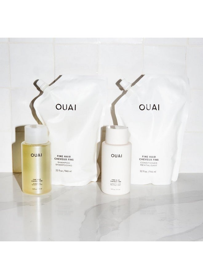 OUAI Fine Hair Conditioner - Volumizing Conditioner for Fine Hair Made with Keratin, Biotin and Chia Seed Oil - Adds Softness, Bounce and Volume - Free from Parabens, Sulfates, and Phthalates (10 Oz)