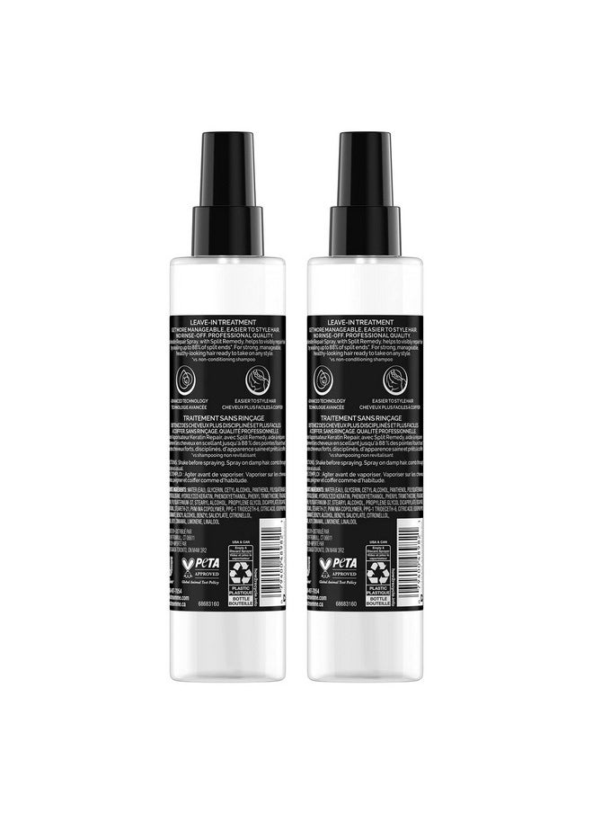 TRESemmé Hair Care Pro Collection Keratin Repair Leave in Conditioner Treatment, Visibly Seals Split Ends, Tames Flyaways for Healthy Looking Hair, 2 Pack - 6.1 Fl Oz Ea