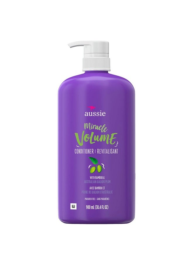 Aussie Miracle Volume Conditioner with Plum & Bamboo for Fine Hair, 30.4 Fluid Ounce (Pack of 4)