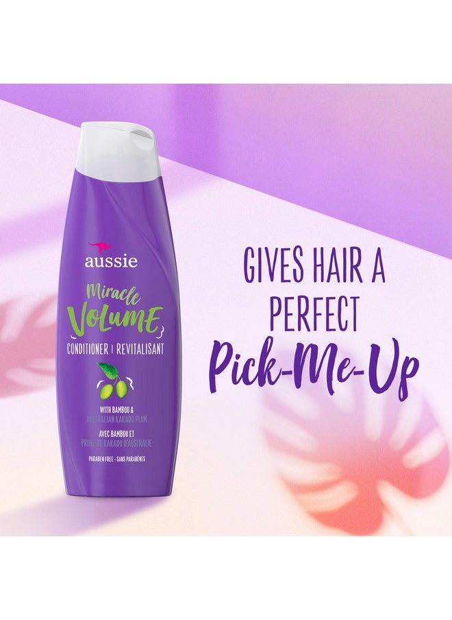 Aussie Miracle Volume Conditioner with Plum & Bamboo for Fine Hair, 30.4 Fluid Ounce (Pack of 4)