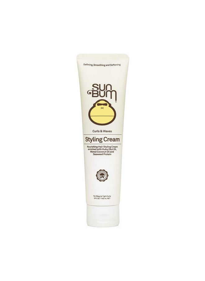 Sun Bum Curls Styling Cream | Vegan and Cruelty Free Moisturizing Hair Treatment for Wavy and Curly Hair | 5 oz