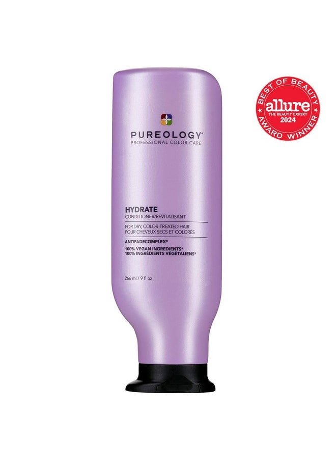 Pureology Hydrate Moisturizing Conditioner | Softens and Deeply Hydrates Dry Hair | For Medium to Thick Color Treated or Natural Hair | Sulfate Free Conditioner | Vegan