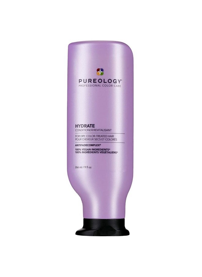 Pureology Hydrate Moisturizing Conditioner | Softens and Deeply Hydrates Dry Hair | For Medium to Thick Color Treated or Natural Hair | Sulfate Free Conditioner | Vegan
