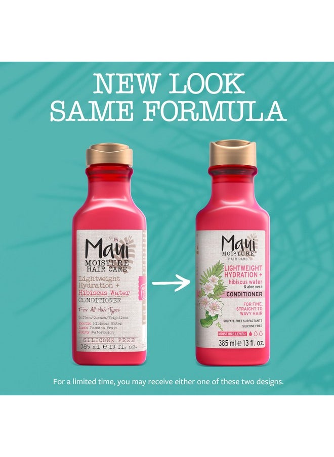 Maui Moisture Lightweight Hydration + Hibiscus Water Conditioner for Daily Moisture, No Sulfates, 13 fl oz