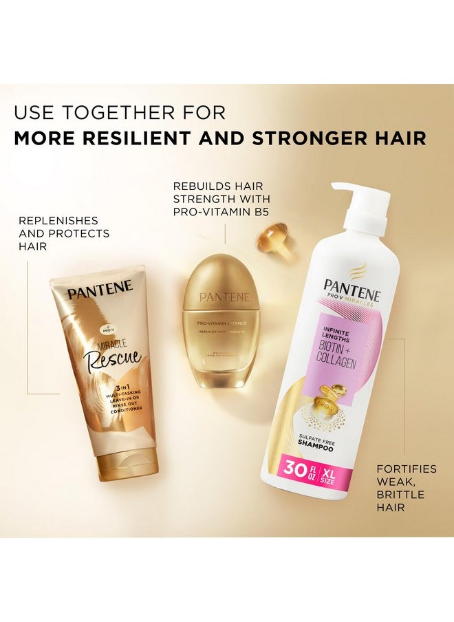 Pantene Miracle Rescue 3 in 1 Leave In Conditioner, Rinse off Conditioner, Heat Protectant for Hair, Detangler, Anti Frizz, Moisturizing, For All Hair Types, Safe for Color Treated Hair, 6.0 fl oz