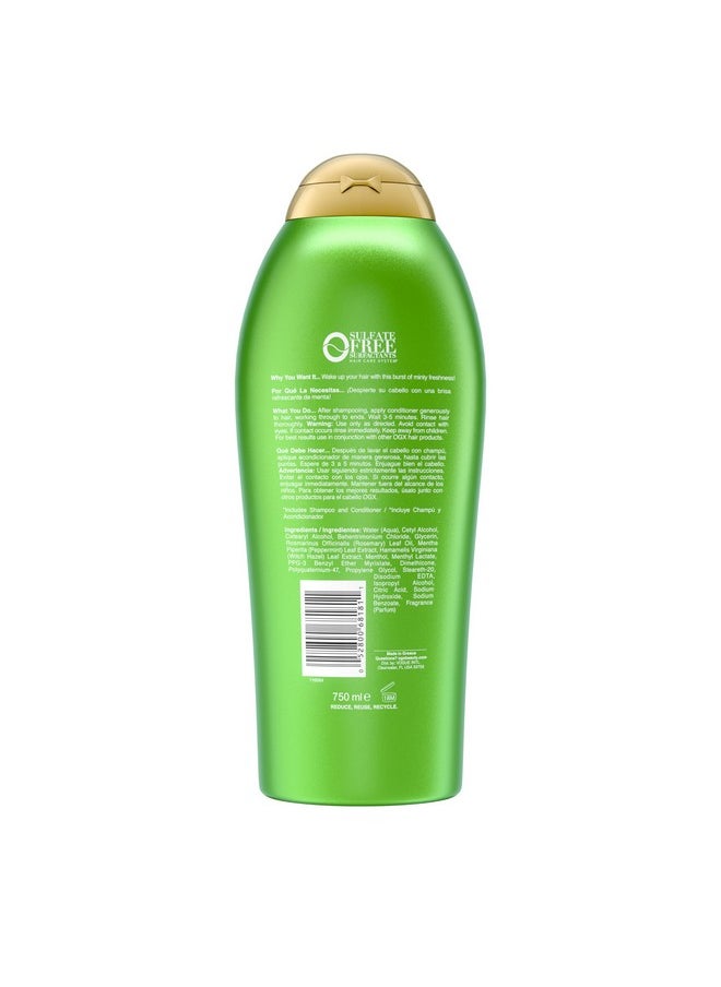 OGX Extra Strength Refreshing Scalp + Rosemary Mint Conditioner, Nourishing Conditioner Infused with Rosemary Mint for Shiny, Healthy-Looking Hair, Sulfate-Free Surfactants, 25.4 fl. Oz