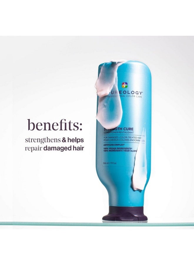 Pureology Strength Cure Strengthening Conditioner for Damaged & Color Treated Hair, 9 Fl Oz
