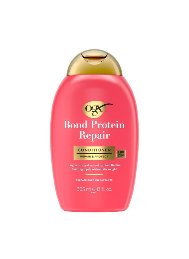 OGX Repair & Protect Bond Protein Repair Conditioner, Lightweight Conditioner Targets Damaged Areas of Hair for Effective Bond Repair, Sulfate-Free Surfactants, 13 fl. oz