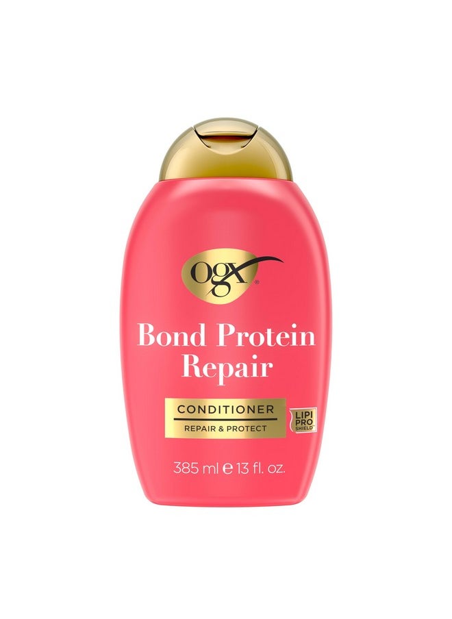 OGX Repair & Protect Bond Protein Repair Conditioner, Lightweight Conditioner Targets Damaged Areas of Hair for Effective Bond Repair, Sulfate-Free Surfactants, 13 fl. oz