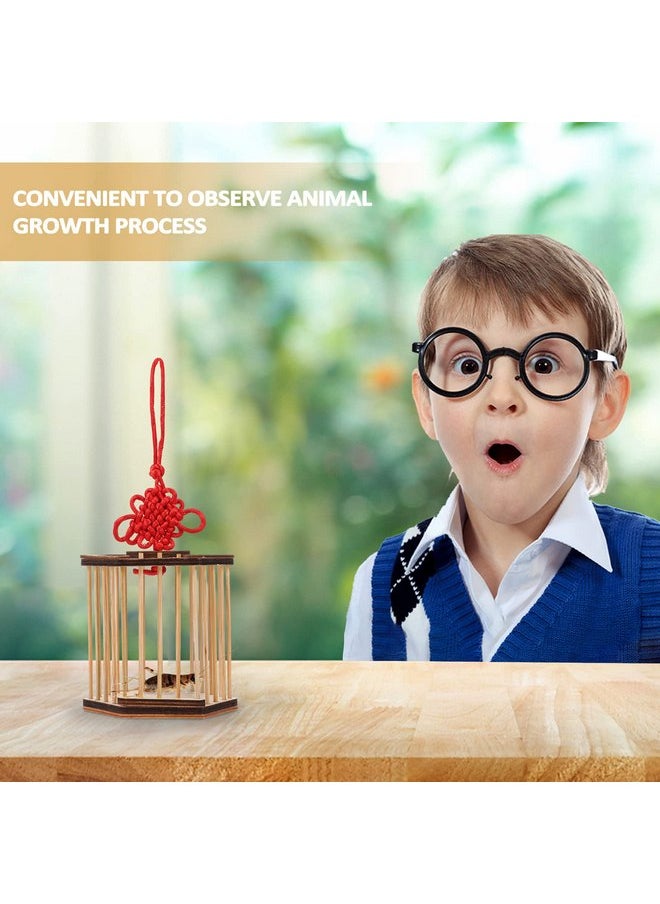 balacoo Wooden Grasshopper Cage: Grasshopper Cage Cricket Cage Habitat Critter Breeding Cages Cricket Feeder Reptiles Wild Life Crawling Toys for Reptiles