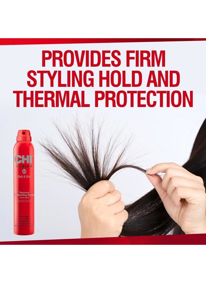 44 Iron Guard Style & Stay Firm Hold Protecting Spray, Heat Protectant & Hairspray for a Long-Lasting Hold, Sulfate & Paraben-Free, 10 Oz
