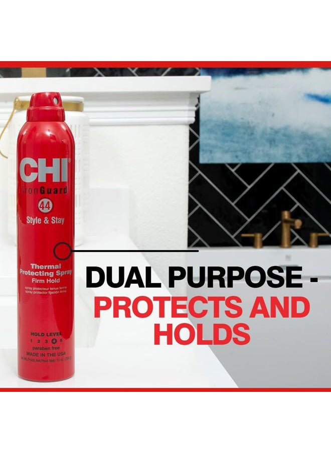 44 Iron Guard Style & Stay Firm Hold Protecting Spray, Heat Protectant & Hairspray for a Long-Lasting Hold, Sulfate & Paraben-Free, 10 Oz