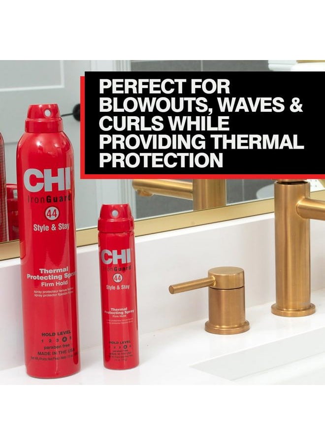 44 Iron Guard Style & Stay Firm Hold Protecting Spray, Heat Protectant & Hairspray for a Long-Lasting Hold, Sulfate & Paraben-Free, 10 Oz