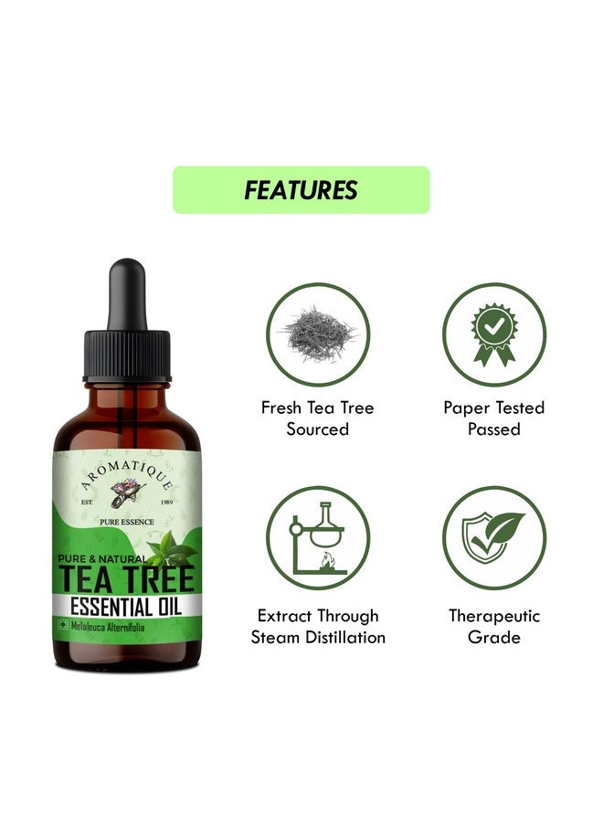 Aromatique Tea Tree Oil for Face - Tea Tree Essential Oil for Skin, Hair Growth, Scalp, Acne - Tea Tree Oil 30 ml