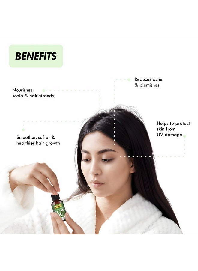 Aromatique Tea Tree Oil for Face - Tea Tree Essential Oil for Skin, Hair Growth, Scalp, Acne - Tea Tree Oil 30 ml