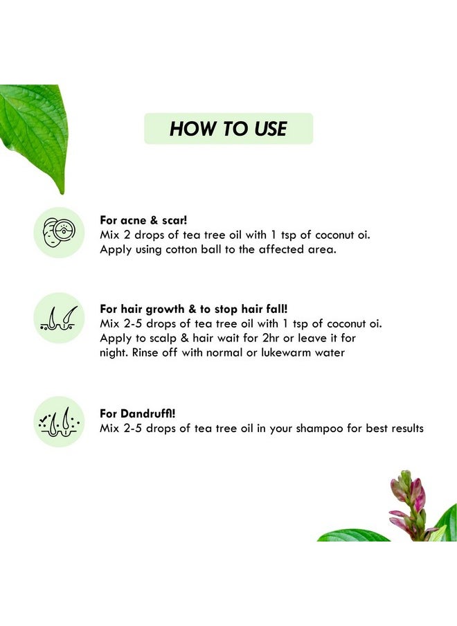 Aromatique Tea Tree Oil for Face - Tea Tree Essential Oil for Skin, Hair Growth, Scalp, Acne - Tea Tree Oil 30 ml