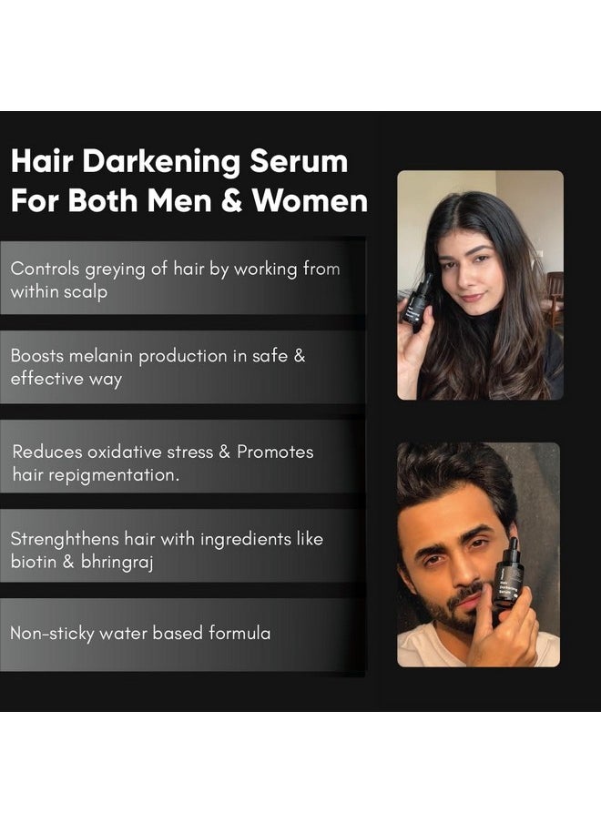 Masofta Anti Grey Hair Darkening Serum with Arcolys, Melano Gray, Biotin & Bhringraj For controlling Hair & Beard Greying, & Promoting Shinier Hair, For Both Men & Women, 30ML