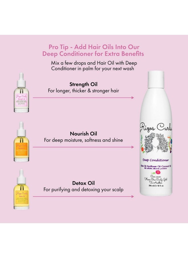 Rizos Curls Nourish Oil, Moisturize & Soften, Smooth & Shine for Frizz Free Hair, Lightweight and Quickly Absorbs, Improves Hair, Scalp & Skin with Vitamin C, For All Hair Types 1a - 4c, 1 oz