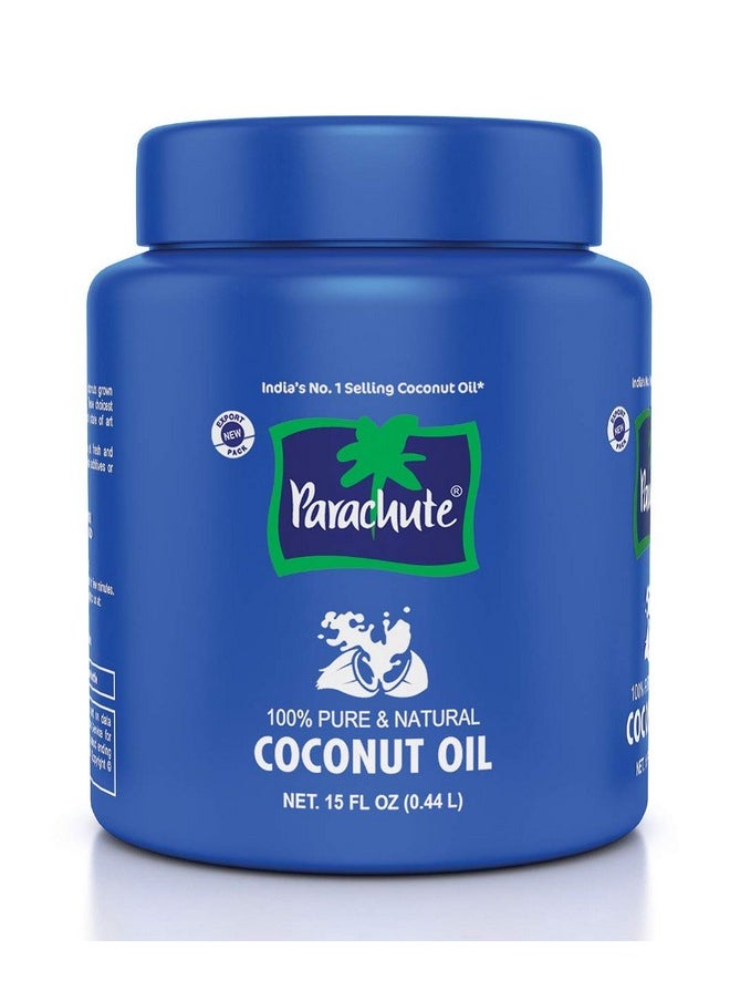 Parachute Coconut Oil| 100% Pure & Natural| Unrefined Coconut Oil| No Chemicals & Preservatives| Fresh Long Lasting Aroma| Untouched By Hands| 15 Fl Oz Jar