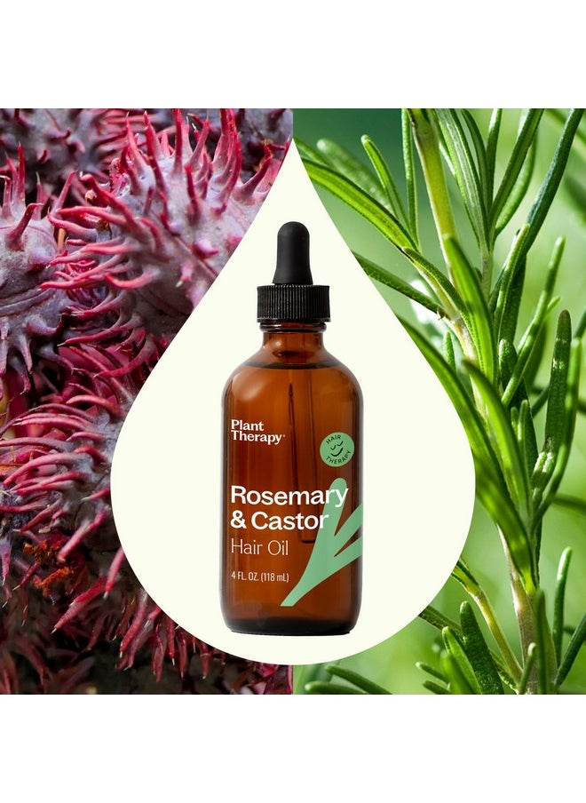 Plant Therapy Rosemary & Castor Oil - 4 oz Hair Treatment for Growth, Shine, Softness, Healthy Scalp & Hair Mask