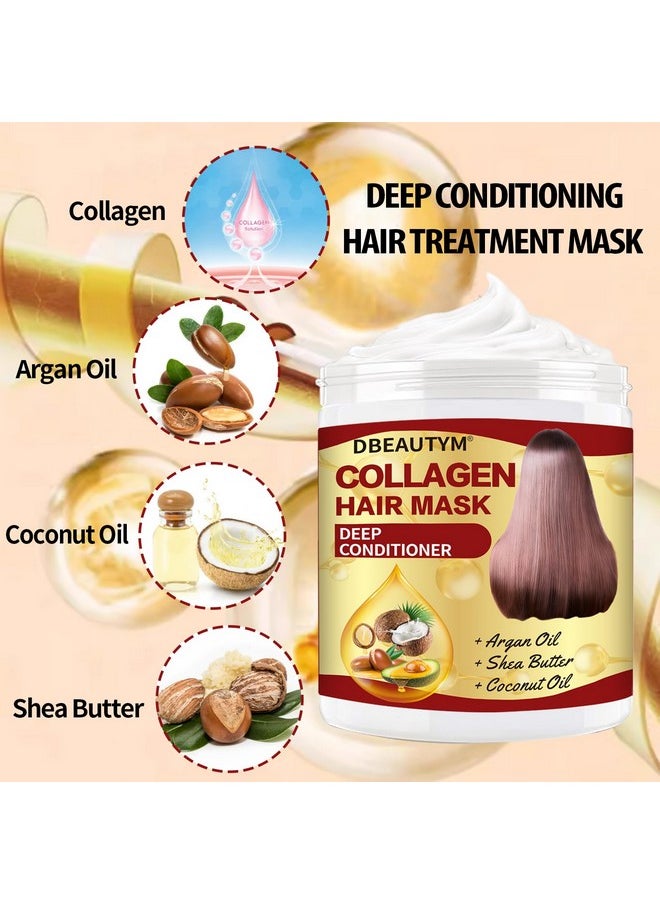 Collagen Hair Treatment Hair Mask & Hair Growth Serum,Deep Conditioner Hydrating Hair Mask for Dry Damaged Hair,Hair Growth Oil for Hair Loss,Natural Hair Regrowth Treatment for Men and Women