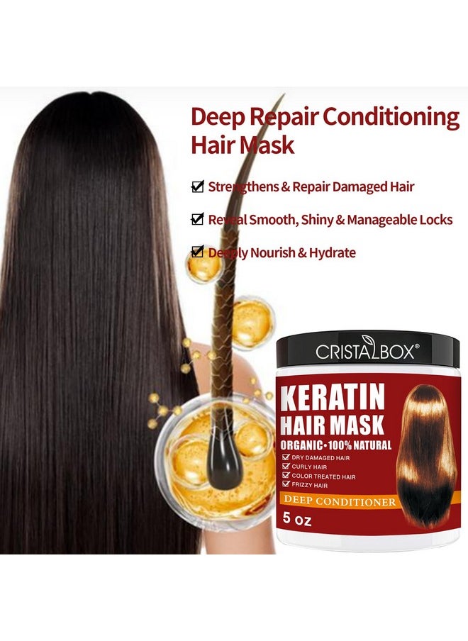 2 Pack Collagen Hair Mask & Keratin Hair Mask,Keratin Hair Treatment,Hydrating Argan Oil Hair Repair Treatment Deep Conditioner Hair Mask for Dry Hair,Collagen with Biotin Hair Treatment Mask