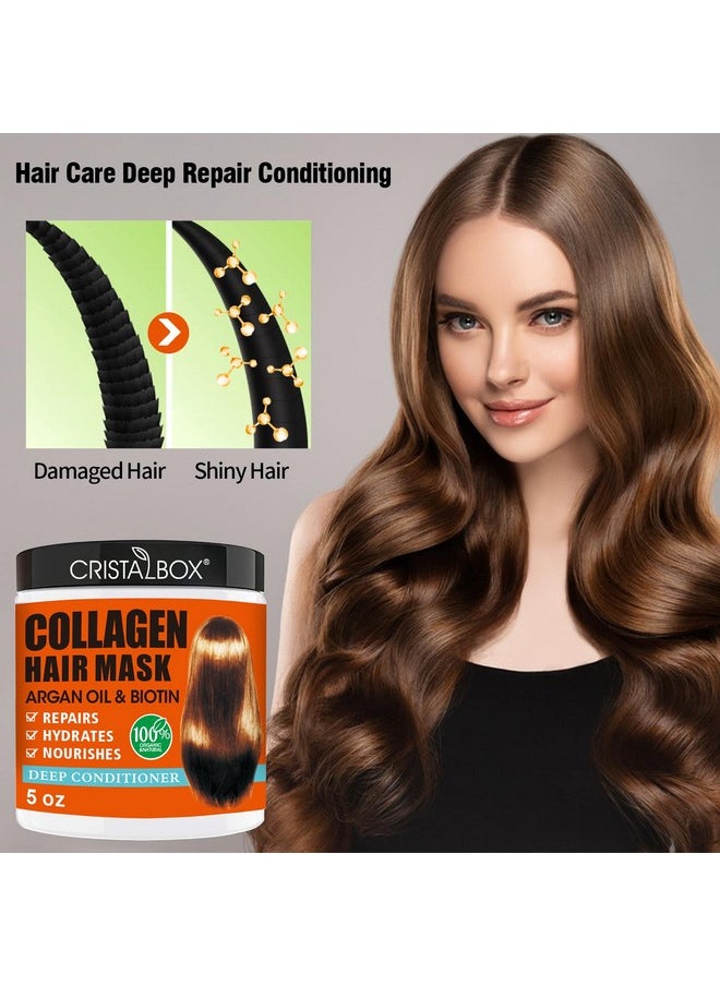 2 Pack Collagen Hair Mask & Keratin Hair Mask,Keratin Hair Treatment,Hydrating Argan Oil Hair Repair Treatment Deep Conditioner Hair Mask for Dry Hair,Collagen with Biotin Hair Treatment Mask