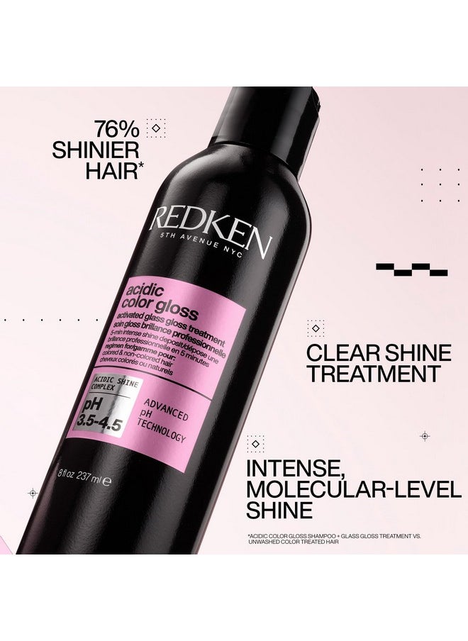 Redken Acidic Color Gloss Activated Glass Gloss Treatment | Rinse Out Hair Gloss | With Apricot Oil for Deep Conditioning | Add Intense Shine for up to Three Days | Safe for Color-Treated Hair