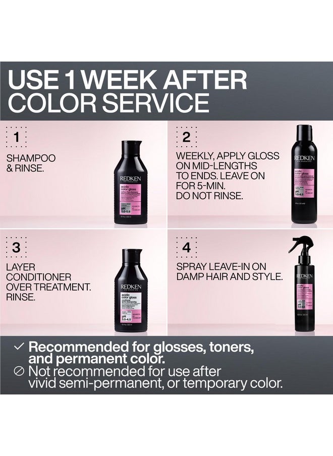 Redken Acidic Color Gloss Activated Glass Gloss Treatment | Rinse Out Hair Gloss | With Apricot Oil for Deep Conditioning | Add Intense Shine for up to Three Days | Safe for Color-Treated Hair