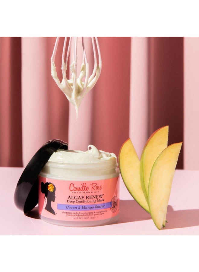 Camille Rose Algae Renew Deep Conditioning Hair Mask with Peppermint, Blue Green Algae & Mango Butter, to Strengthen and Moisturize, for All Hair Types, 8 oz