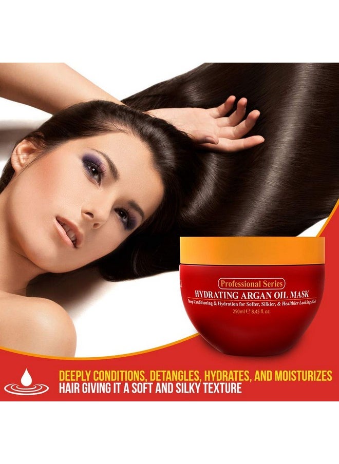 Arvazallia Hydrating Argan Oil Hair Mask and Deep Conditioner for Dry or Damaged Hair (8.45 oz Jar)