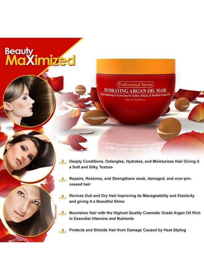 Arvazallia Hydrating Argan Oil Hair Mask and Deep Conditioner for Dry or Damaged Hair (8.45 oz Jar)