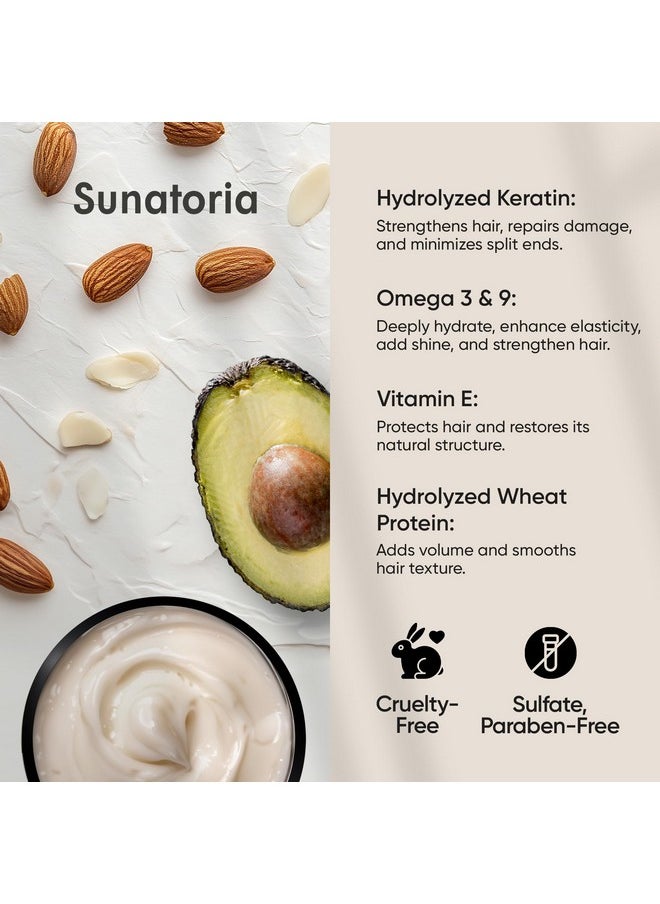 SUNATORIA Keratin Hair Mask - Keratin Hair Treatment - Hair Mask for Damaged Hair - Deep Conditioning Hair Mask For Dry Hair - All Hair Types - Vitamin E, Omega 3, 9