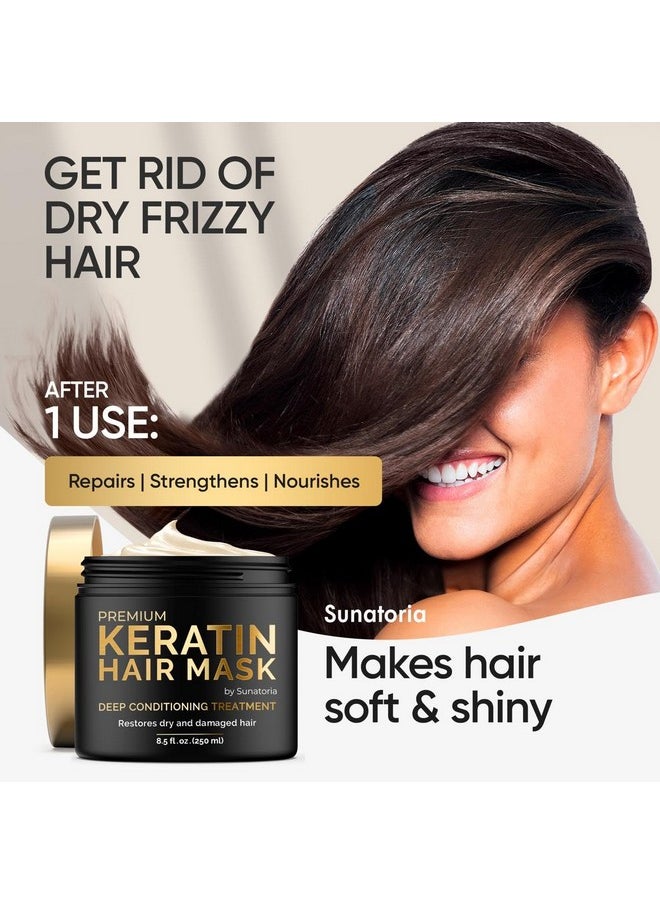 SUNATORIA Keratin Hair Mask - Keratin Hair Treatment - Hair Mask for Damaged Hair - Deep Conditioning Hair Mask For Dry Hair - All Hair Types - Vitamin E, Omega 3, 9
