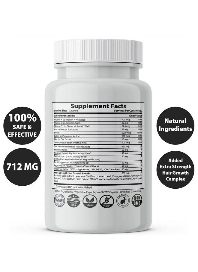 Finanutride Natural DHT Blocker & Hair Growth Capsules - Prevent Hair Loss, Stimulate Follicles, Proprietary Regrowth Treatment