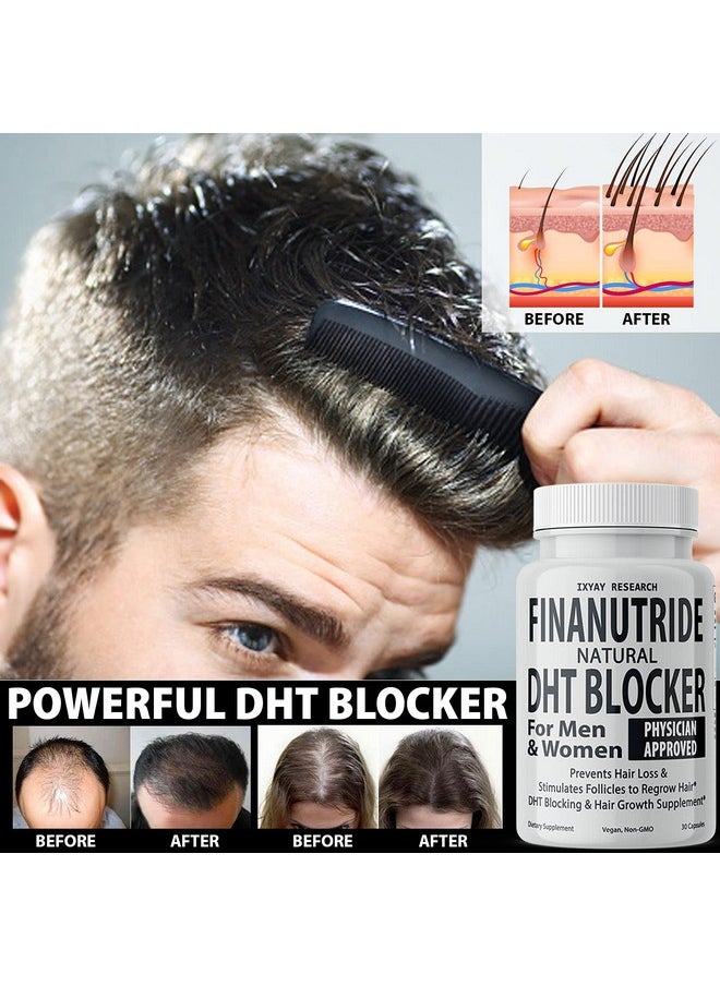Finanutride Natural DHT Blocker & Hair Growth Capsules - Prevent Hair Loss, Stimulate Follicles, Proprietary Regrowth Treatment