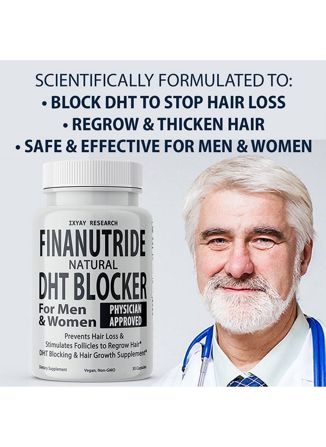 Finanutride Natural DHT Blocker & Hair Growth Capsules - Prevent Hair Loss, Stimulate Follicles, Proprietary Regrowth Treatment