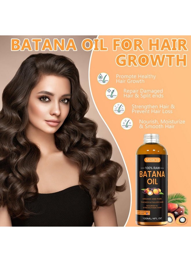 MISICH Dr Sebi Raw Batana Oil, 100% Natural Organic Hair Growth Oil for Men & Women, Sourced from Honduras, Pure, Unrefined, Enhances Thickness, Prevent Hair Loss 4.23 Oz