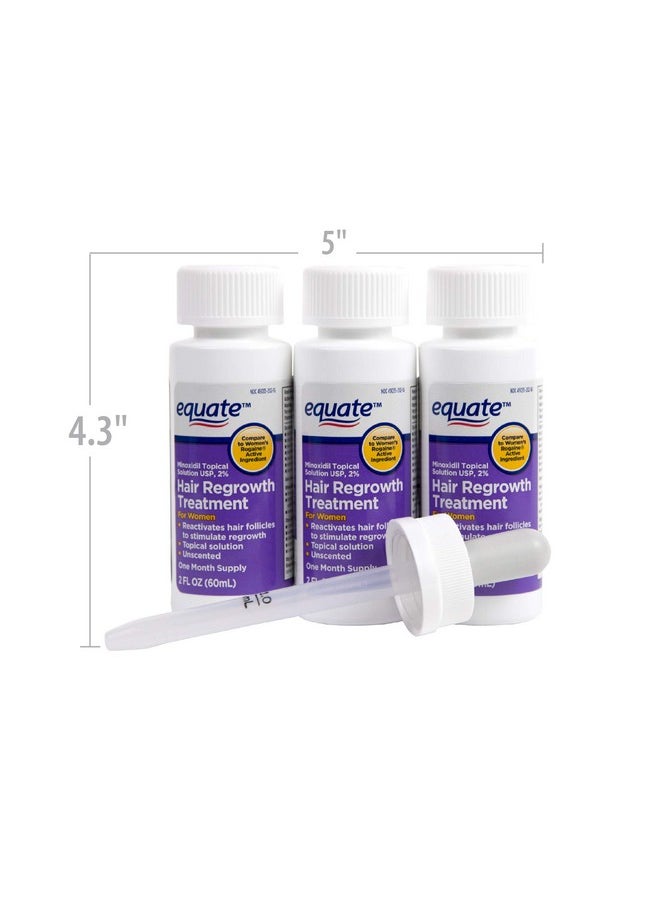 Equate Hair Regrowth Treatment for Women 3 Month Supply USA, 2 Ounces