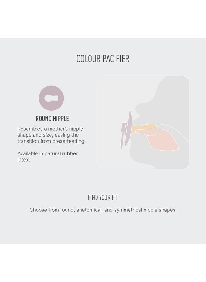 BIBS Pacifiers - Colour Studio 2 Pack | Round Nipple Baby Pacifier | BPA Free Natural Rubber Latex Soother | Made in Denmark | Size 6+ Months | Jasmine Sage