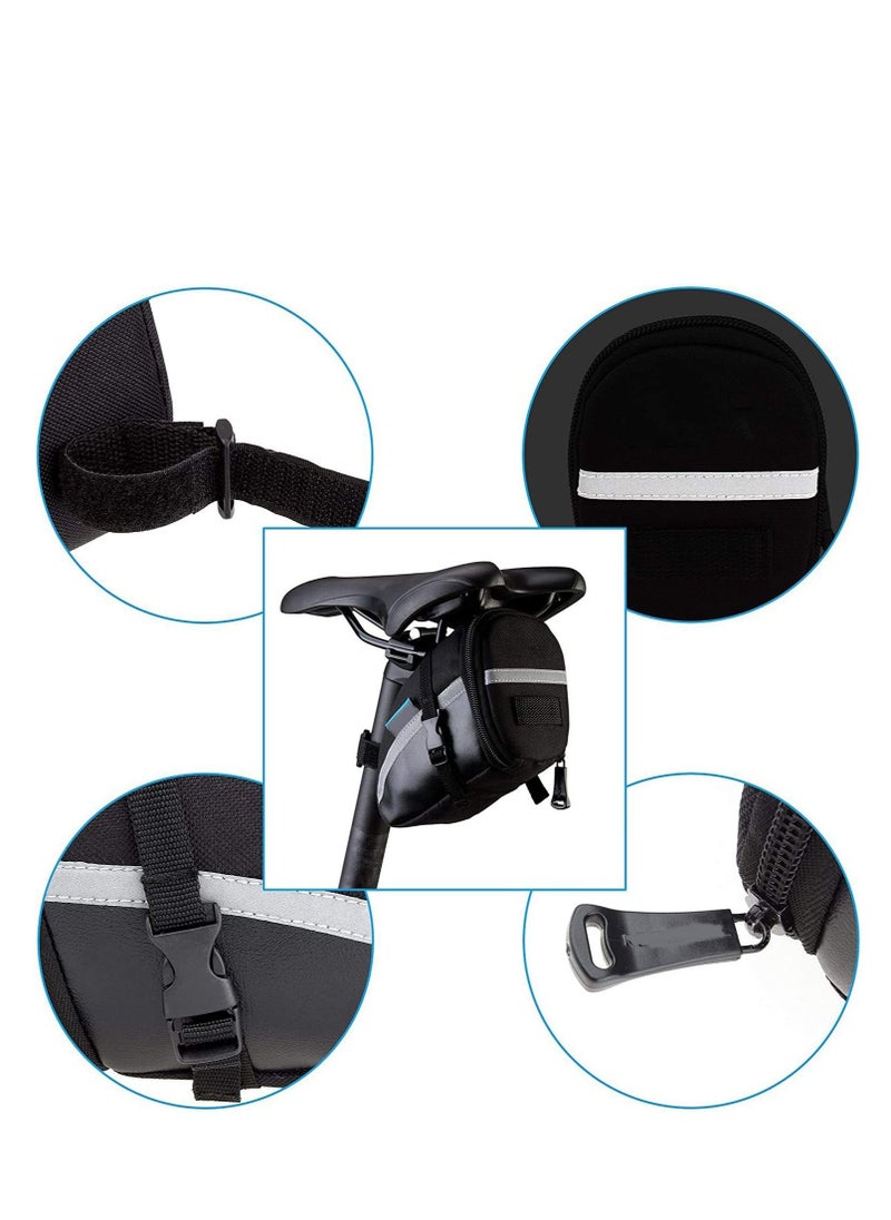 Water Resistant Bike Saddle Bag - Quick Release, Easy Install, and Reflective for Safety
