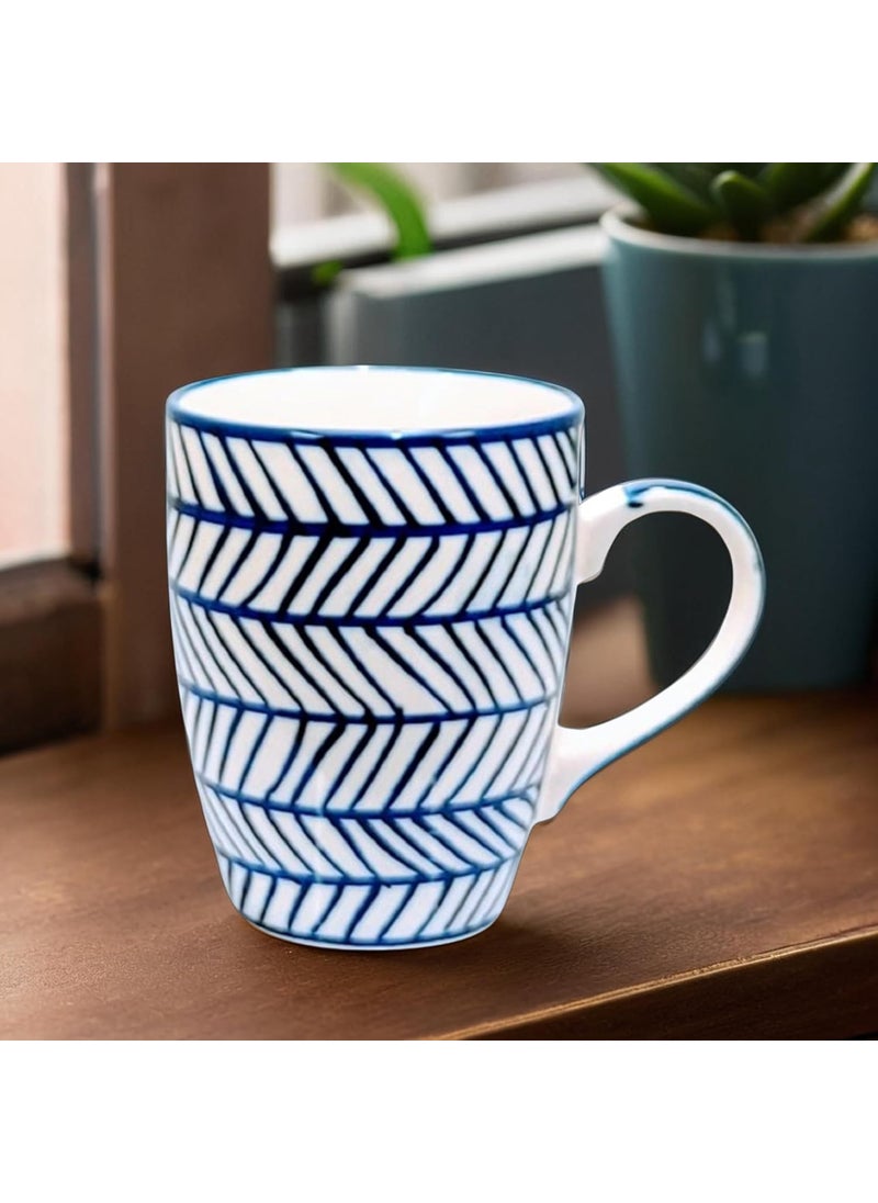 KITTENS Blue Arrow Coffee Mug, 275ml Tea and Coffee Mugs Set of 2, Microwave & Dishwasher Safe, Hand Painted, Aesthetic Tea Cup Ideal for Home & Office
